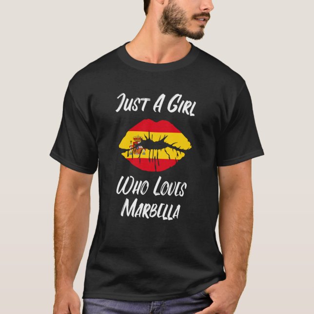 T-shirt Lèvres Bouche Amour Drapeau Espagnol Marbella (Devant)