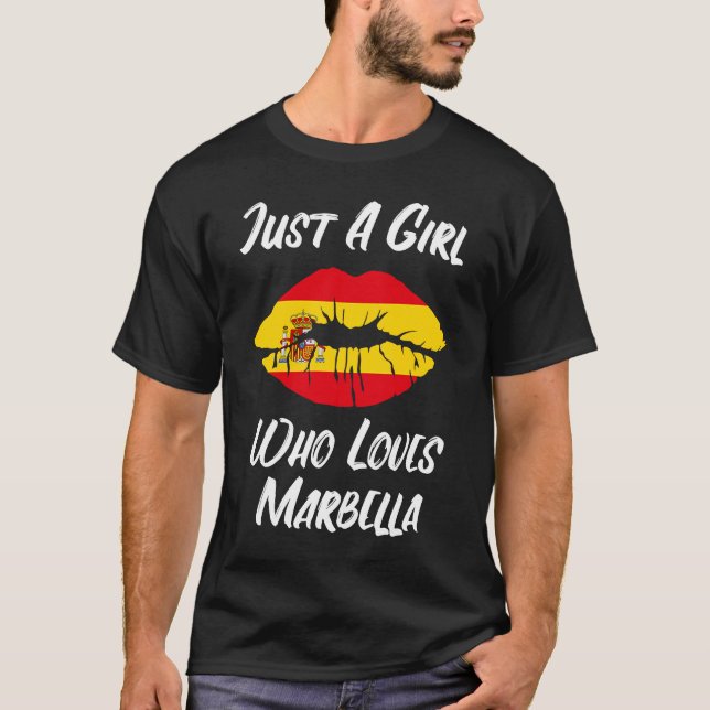 T-shirt Lèvres Bouche Amour drapeau espagnol Marbella (Devant)