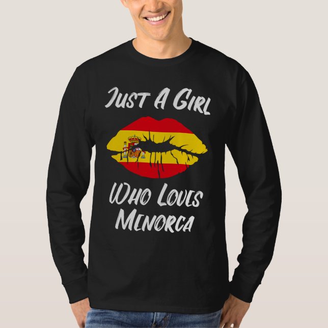 T-shirt Lèvres Bouche Amour Drapeau Espagnol Menorca (Devant)