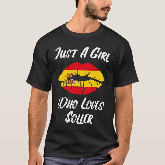 T-shirt Lèvres Bouche Amour Drapeau Espagnol Soller (Devant)