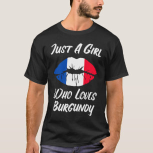 T-shirt Lèvres Bouche Amour Drapeau Français Bourgogne