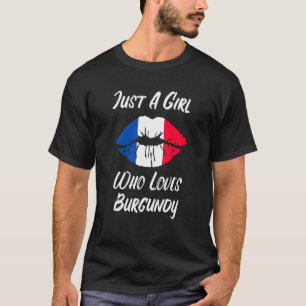 T-shirt Lèvres Bouche Amour Drapeau Français Bourgogne
