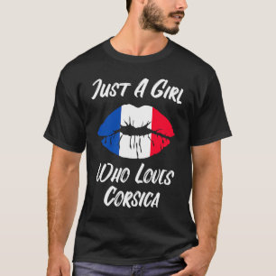 T-shirt Lèvres Bouche Amour Drapeau Français Corse