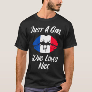 T-shirt Lèvres Bouche Amour Drapeau Français Nice