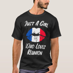 T-shirt Lèvres Bouche Amour Drapeau Français Réunion
