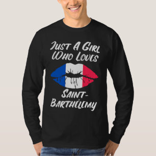 T-shirt Lèvres Bouche Amour Drapeau Français Saint-Barthél