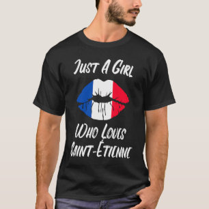T-shirt Lèvres Bouche Amour Drapeau Français Saint Etienne