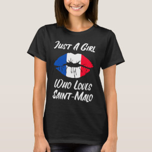 T-shirt Lèvres Bouche Amour Drapeau Français Saint Malo