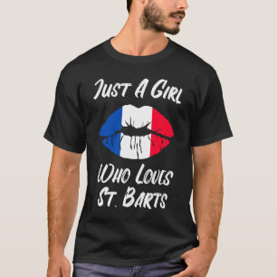 T-shirt Lèvres Bouche Amour Drapeau Français St Barts