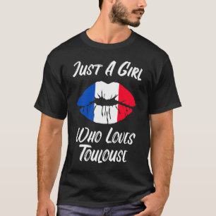 T-shirt Lèvres Bouche Amour Drapeau Français Toulouse
