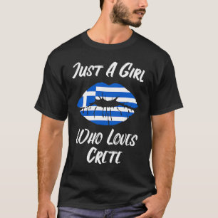 T-shirt Lèvres Bouche Amour Drapeau Grec Crète