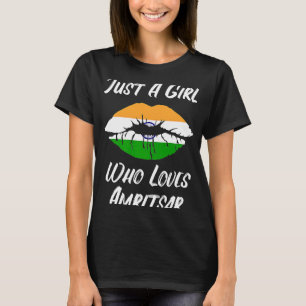 T-shirt Lèvres Bouche Amour Drapeau Indien Amritsar