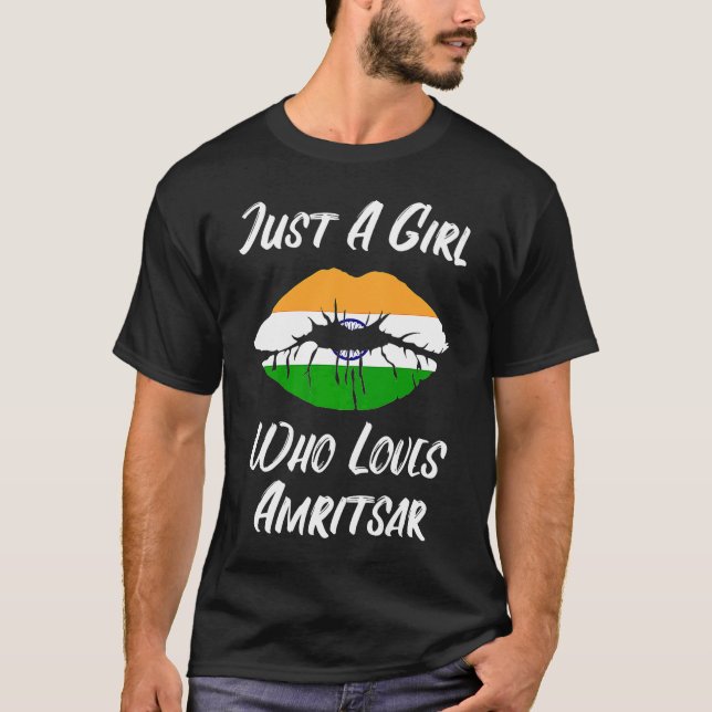 T-shirt Lèvres Bouche Amour Drapeau Indien Amritsar (Devant)