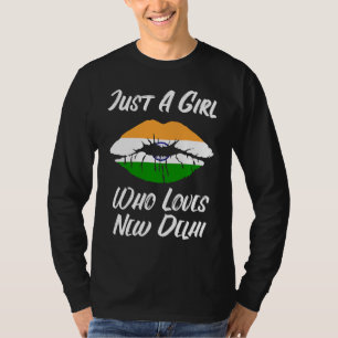T-shirt Lèvres Bouche Amour Drapeau Indien New Delhi