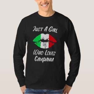 T-shirt Lèvres Bouche Amour Drapeau Italien Campanie
