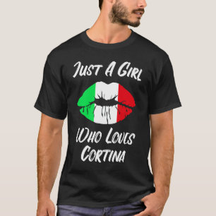 T-shirt Lèvres Bouche Amour Drapeau Italien Cortina d'Ampe