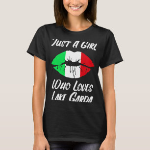 T-shirt Lèvres Bouche Amour Drapeau Italien Lac Garda