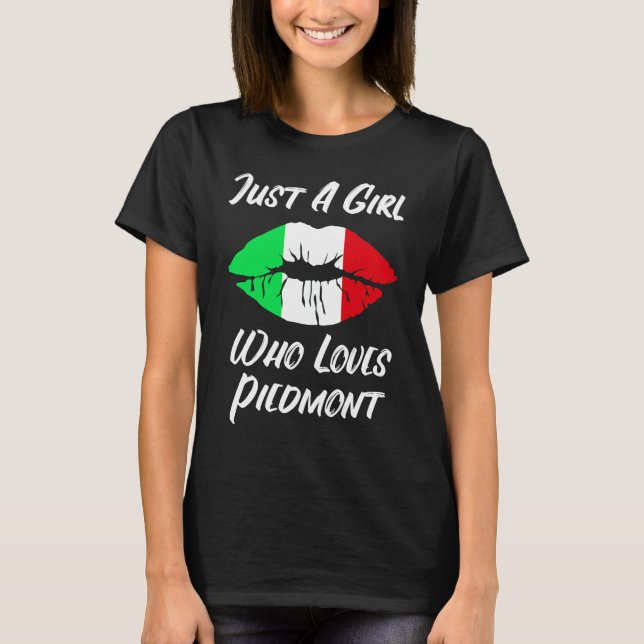 T-shirt Lèvres Bouche Amour Drapeau Italien Piemont (Devant)