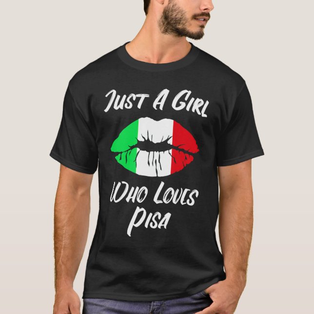 T-shirt Lèvres Bouche Amour Drapeau Italien Pise (Devant)