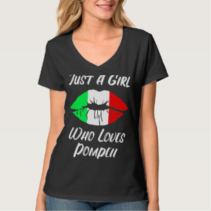 T-shirt Lèvres Bouche Amour Drapeau Italien Pompei