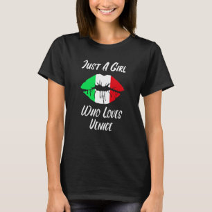 T-shirt Lèvres Bouche Amour Drapeau Italien Venise