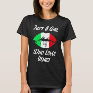 T-shirt Lèvres Bouche Amour Drapeau Italien Venise