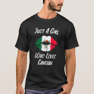 T-shirt Lèvres Bouche Amour Drapeau Mexicain Cancun