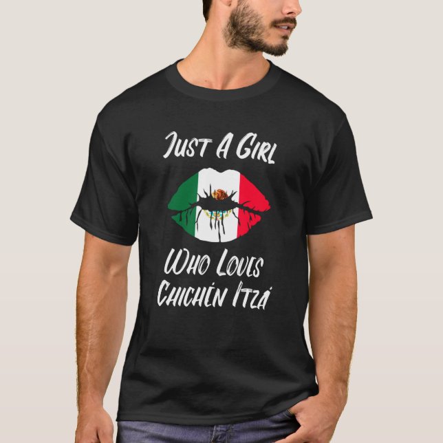 T-shirt Lèvres Bouche Amour Drapeau Mexicain Chichen Itza (Devant)
