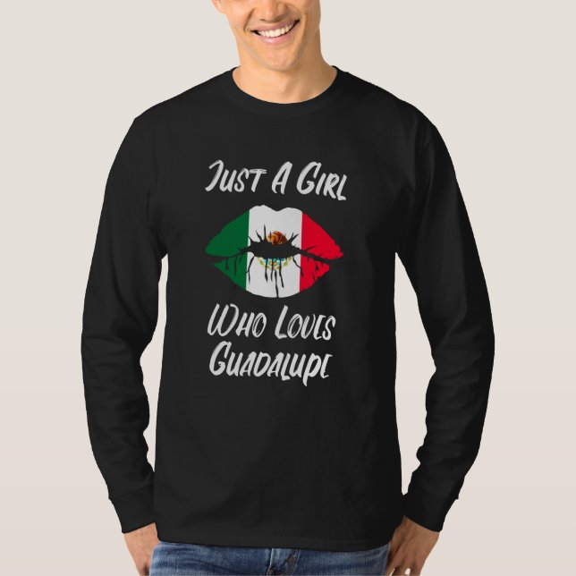 T-shirt Lèvres Bouche Amour Drapeau Mexicain Guadalupe (Devant)