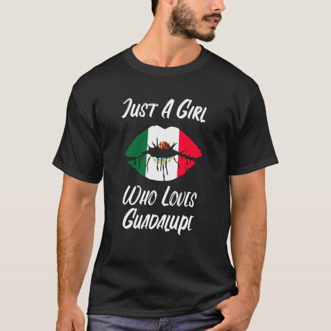 T-shirt Lèvres Bouche Amour Drapeau Mexicain Guadalupe (Devant)