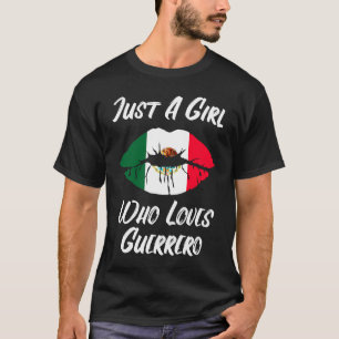 T-shirt Lèvres Bouche Amour Drapeau Mexicain Guerrero
