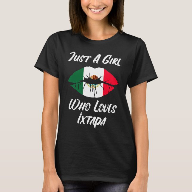 T-shirt Lèvres Bouche Amour Drapeau Mexicain Ixtapa (Devant)