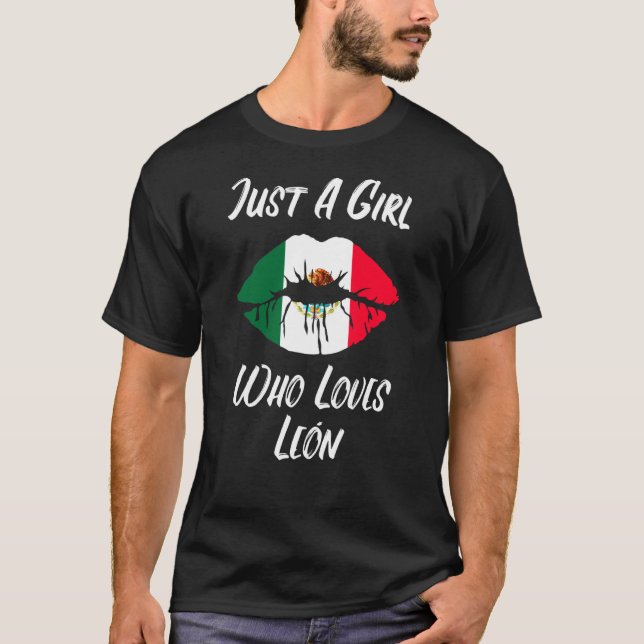 T-shirt Lèvres Bouche Amour Drapeau Mexicain Léon (Devant)