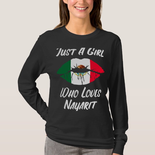 T-shirt Lèvres Bouche Amour Drapeau Mexicain Nayarit (Devant)