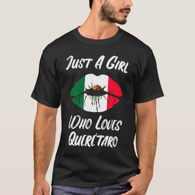 T-shirt Lèvres Bouche Amour Drapeau Mexicain Queretaro (Devant)
