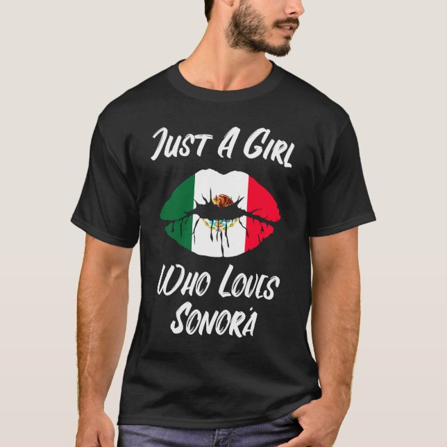 T-shirt Lèvres Bouche Amour Drapeau Mexicain Sonora (Devant)