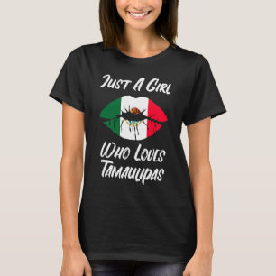 T-shirt Lèvres Bouche Amour Drapeau Mexicain Tamaulipas