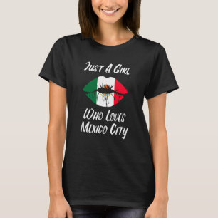 T-shirt Lèvres Bouche Amour Drapeau Mexicain Ville Mexicai