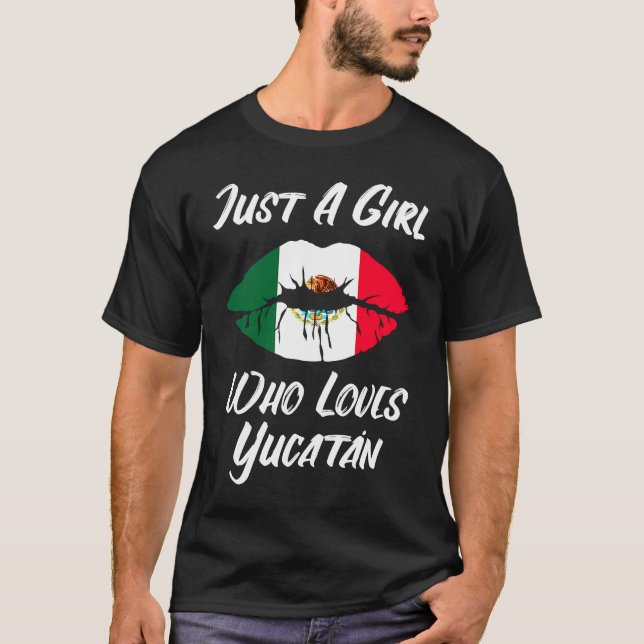 T-shirt Lèvres Bouche Amour Drapeau Mexicain Yucatan (Devant)