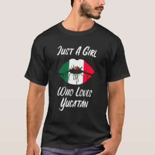 T-shirt Lèvres Bouche Amour Drapeau Mexicain Yucatan