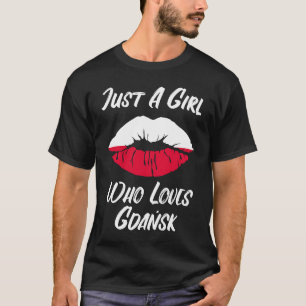 T-shirt Lèvres Bouche Amour Drapeau Polonais Gdansk