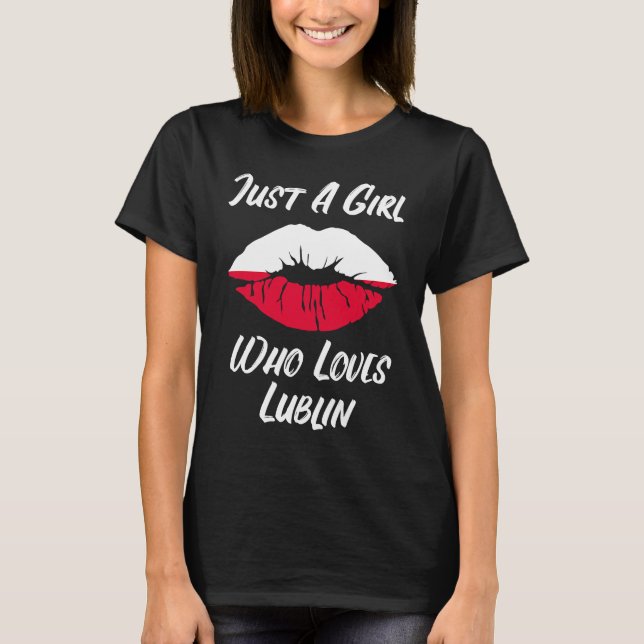 T-shirt Lèvres Bouche Amour Drapeau Polonais Lublin (Devant)