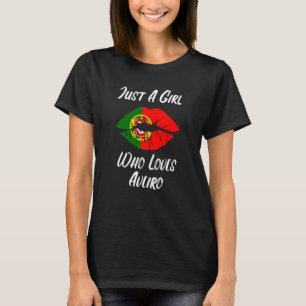 T-shirt Lèvres Bouche Amour Drapeau Portugais Aveiro