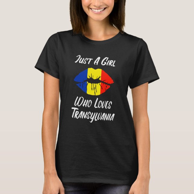 T-shirt Lèvres Bouche Amour Drapeau Roumain Transylvanie (Devant)