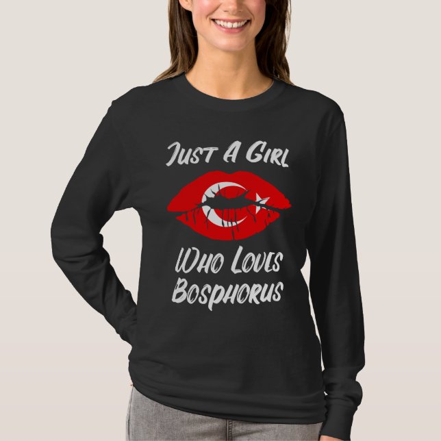 T-shirt Lèvres Bouche Amour Drapeau Turc Bosphore (Devant)