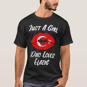 T-shirt Lèvres Bouche Amour Drapeau Turc Elazig