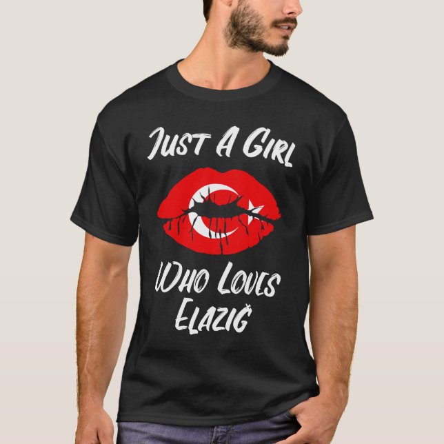 T-shirt Lèvres Bouche Amour Drapeau Turc Elazig (Devant)