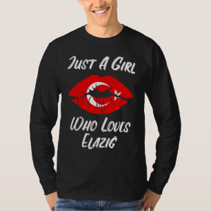 T-shirt Lèvres Bouche Amour Drapeau Turc Elazig