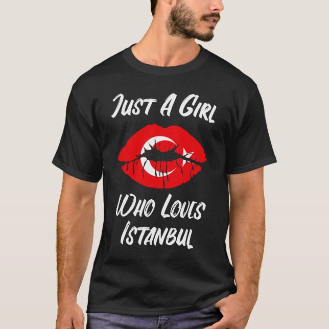 T-shirt Lèvres Bouche Amour Drapeau turc Istanbul (Devant)