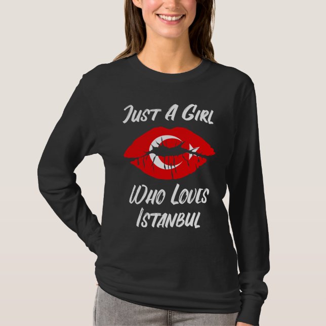 T-shirt Lèvres Bouche Amour Drapeau Turc Istanbul (Devant)